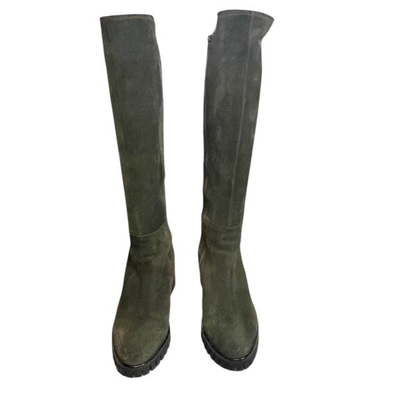 Dusano Women’s Size 38 Knee-High Suede Boots – Olive Green – Made in Romania - Picture 3 of 7